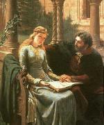 Edmund Blair Leighton Abaelard und seine Schulerin Heloisa oil painting reproduction